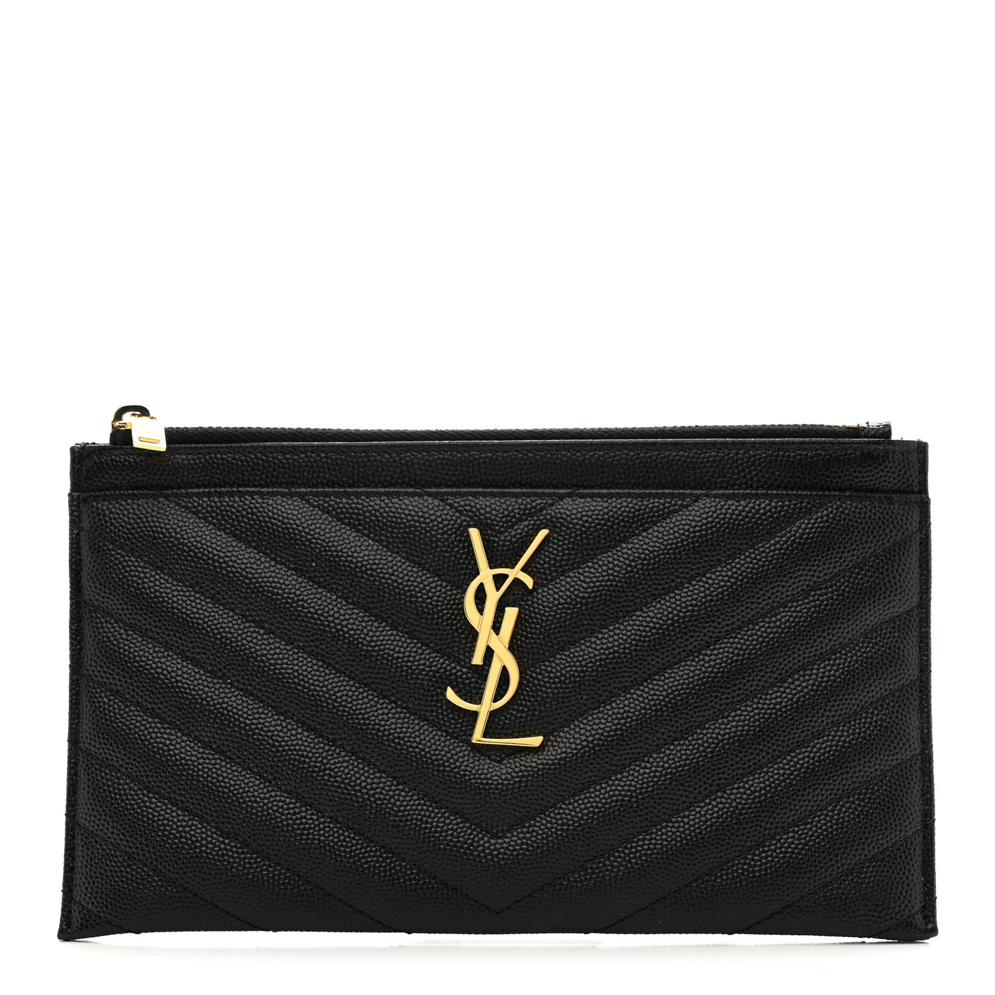 Grain De Poudre Chevron Monogram Bill Pouch Black