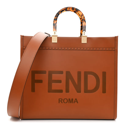 Fendi Vitello King Plexiglass Medium Fendi Sunshine Shopper Tote Cuoio 1 of 10