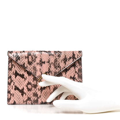 Fendi Snakeskin F is Fendi Medium Flat Envelope Pouch Rose Oro 2 of 8