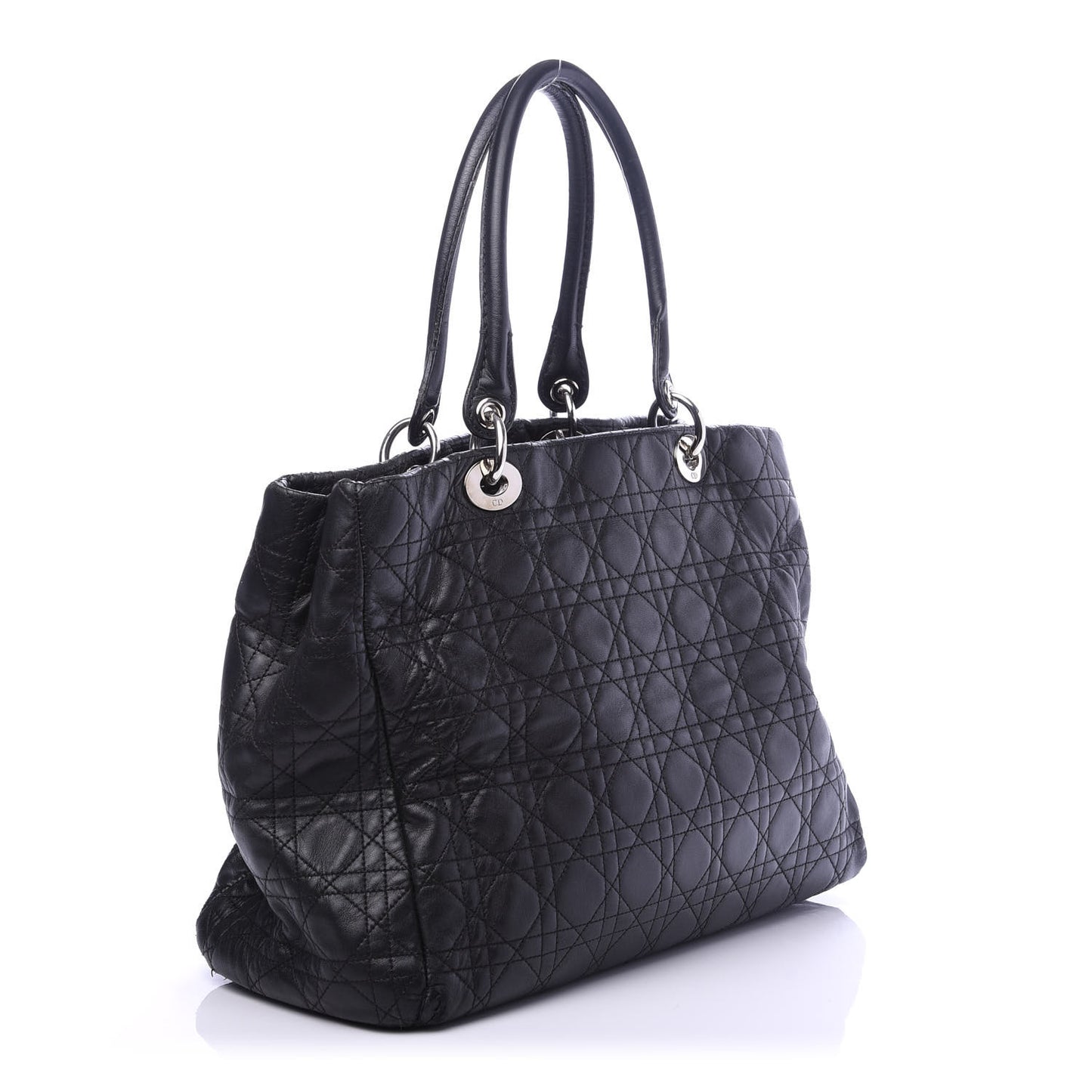 Lambskin Cannage Large Soft Lady Dior Shopping Tote Black