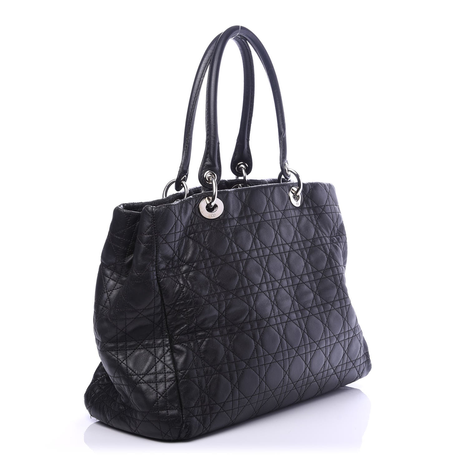 Christian Dior Lambskin Cannage Large Soft Lady Dior Shopping Tote Black 3 of 9