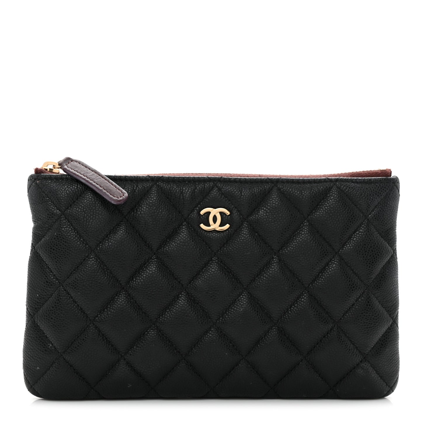 Caviar Quilted Cosmetic Case Black