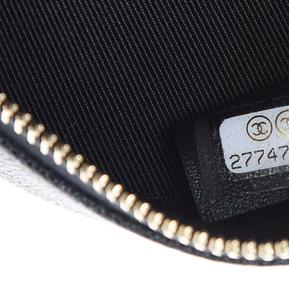 Chanel Iridescent Caviar Quilted Round Clutch With Chain Black 9 of 10