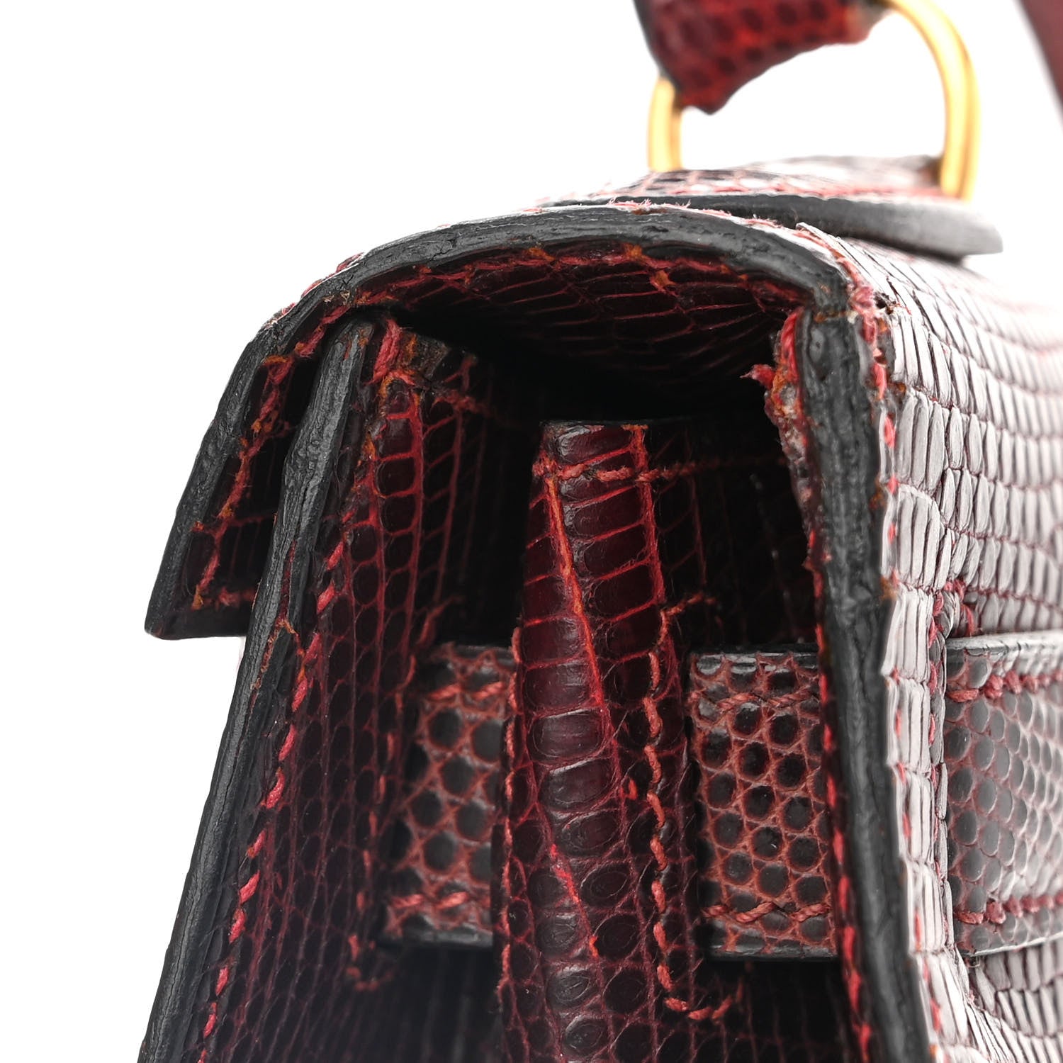 Hermes Lizard Kelly Sellier 28 Rouge H 12 of 15