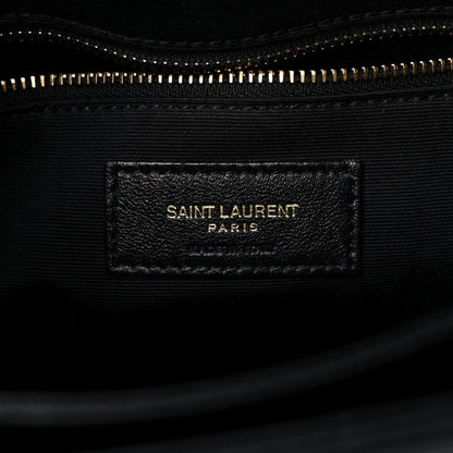 Saint Laurent Grain De Poudre Matelasse Chevron Medium Tribeca Shopping Bag Black 6 of 11
