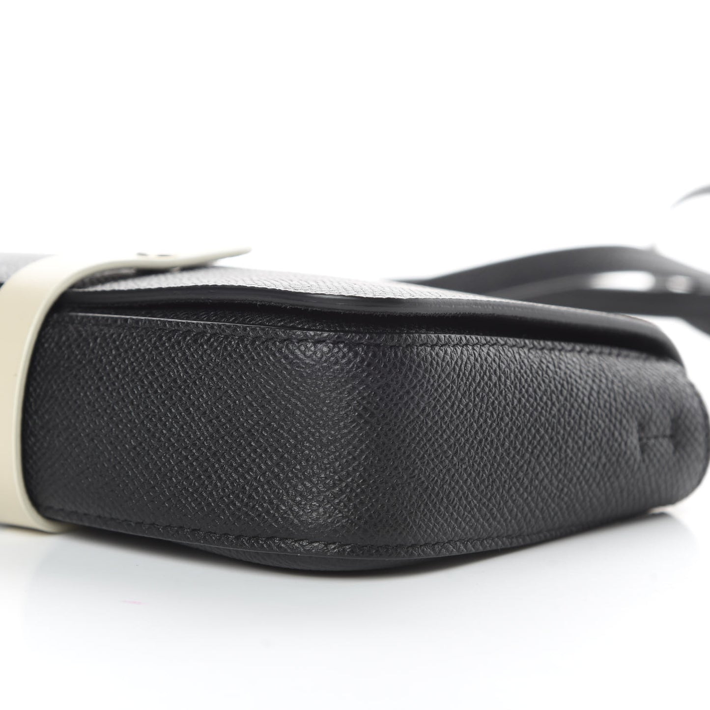 Grained Calfskin Strap Clutch Black