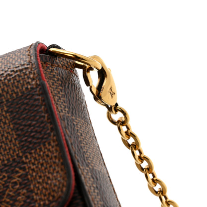 Louis Vuitton Damier Ebene Pochette Felicie Chain Wallet 13 of 16