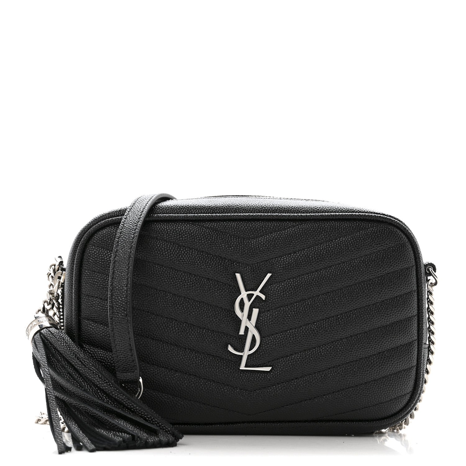 Saint Laurent Grain De Poudre Matelasse Monogram Mini Lou Camera Bag Black 1 of 13