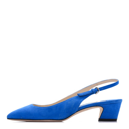 Jimmy Choo Suede Slingback Gemma Pumps 37 Electric Blue 1 of 10