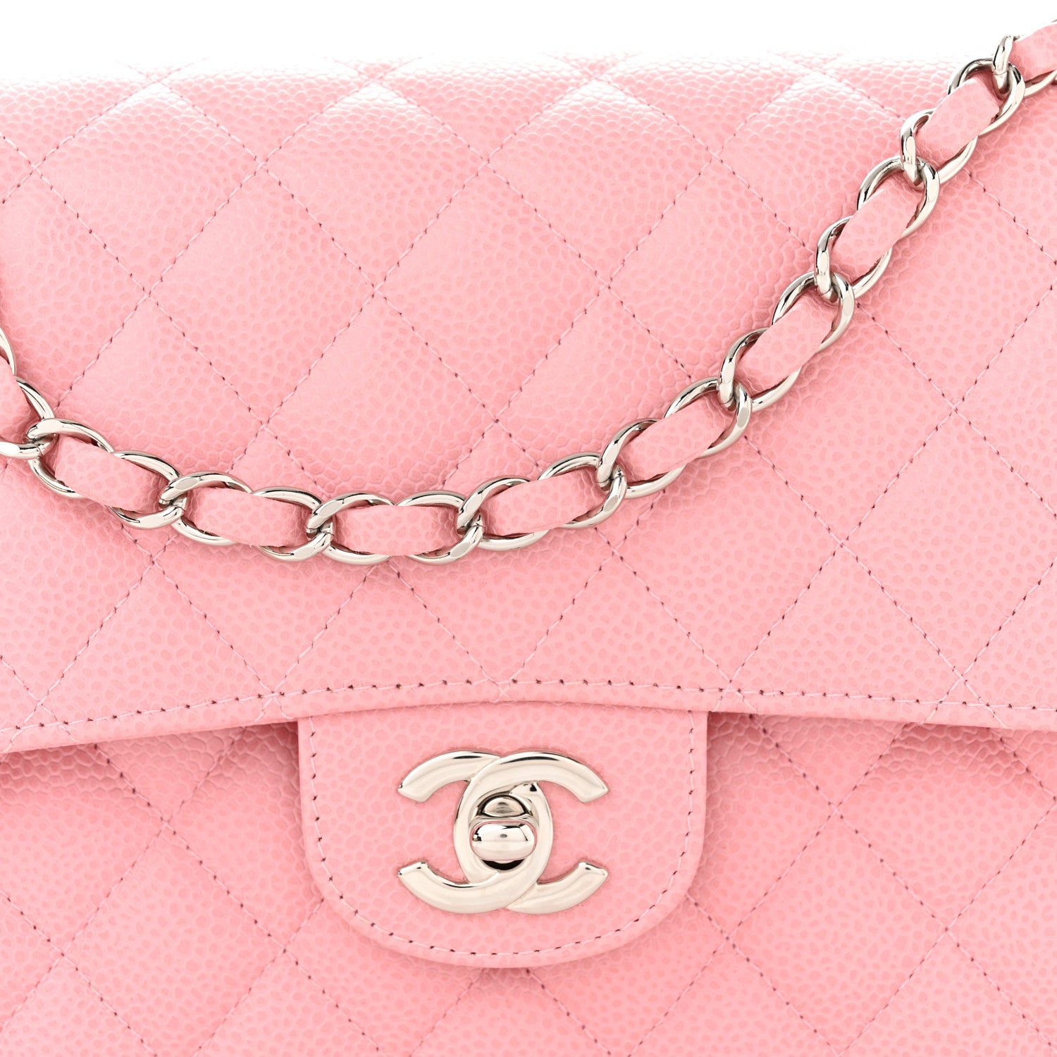 Chanel Caviar Quilted Medium Double Flap Pink 7 of 10
