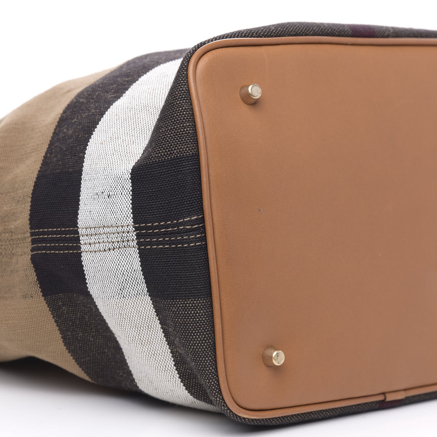 Grainy Calfskin Canvas Mega Check Medium Ashby Tassel Hobo Saddle Brown