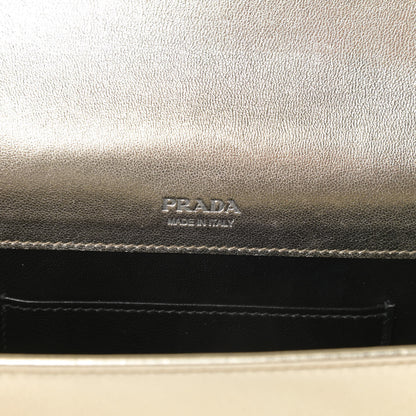 Prada Metallic Nappa Impunture Small Diagramme Crossbody Bag Gold 6 of 12