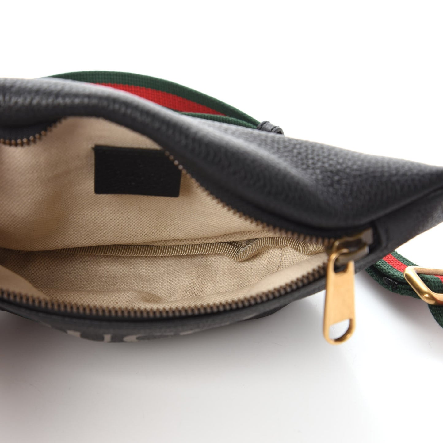 Grained Calfskin Small Logo Belt Bag Black