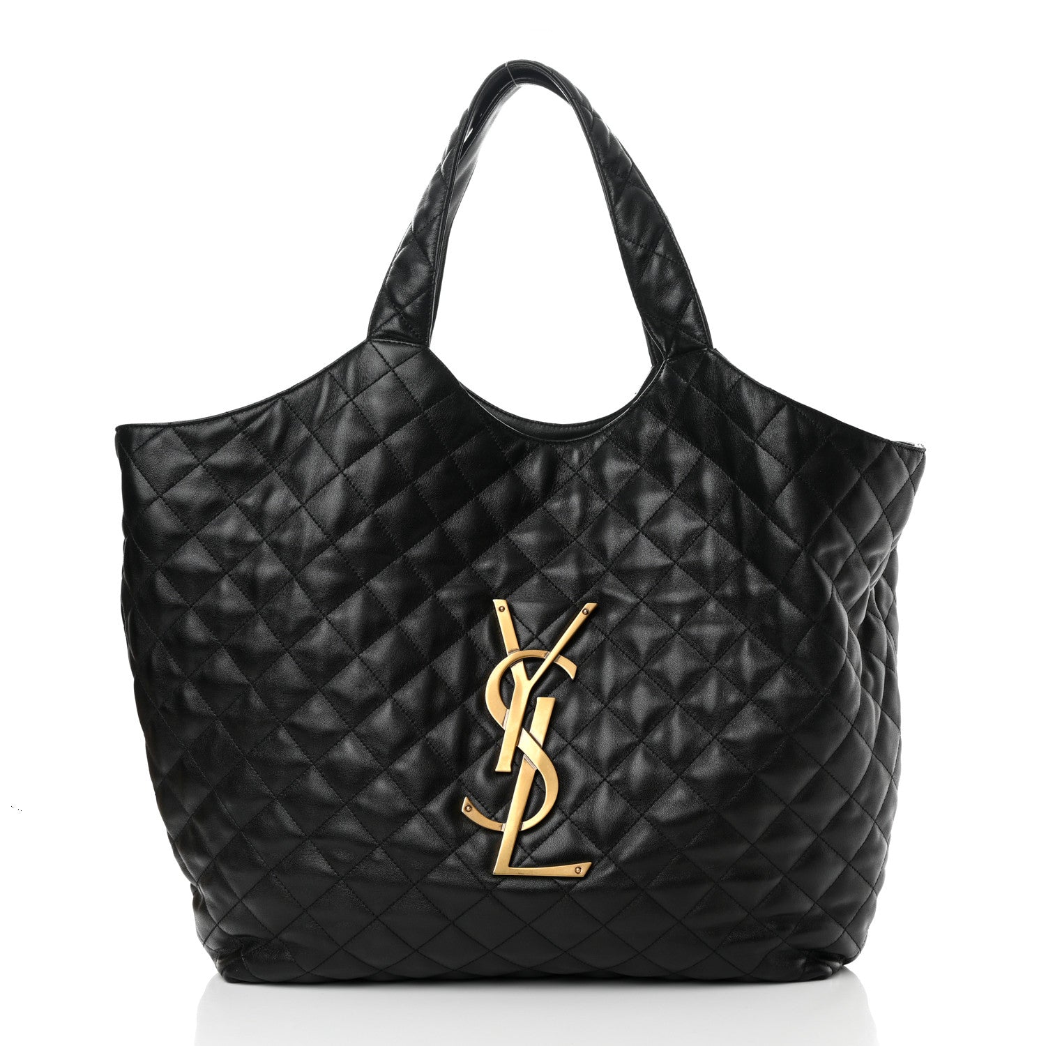 Saint Laurent Lambskin Quilted Maxi Icare Shopping Tote Black 3 of 12