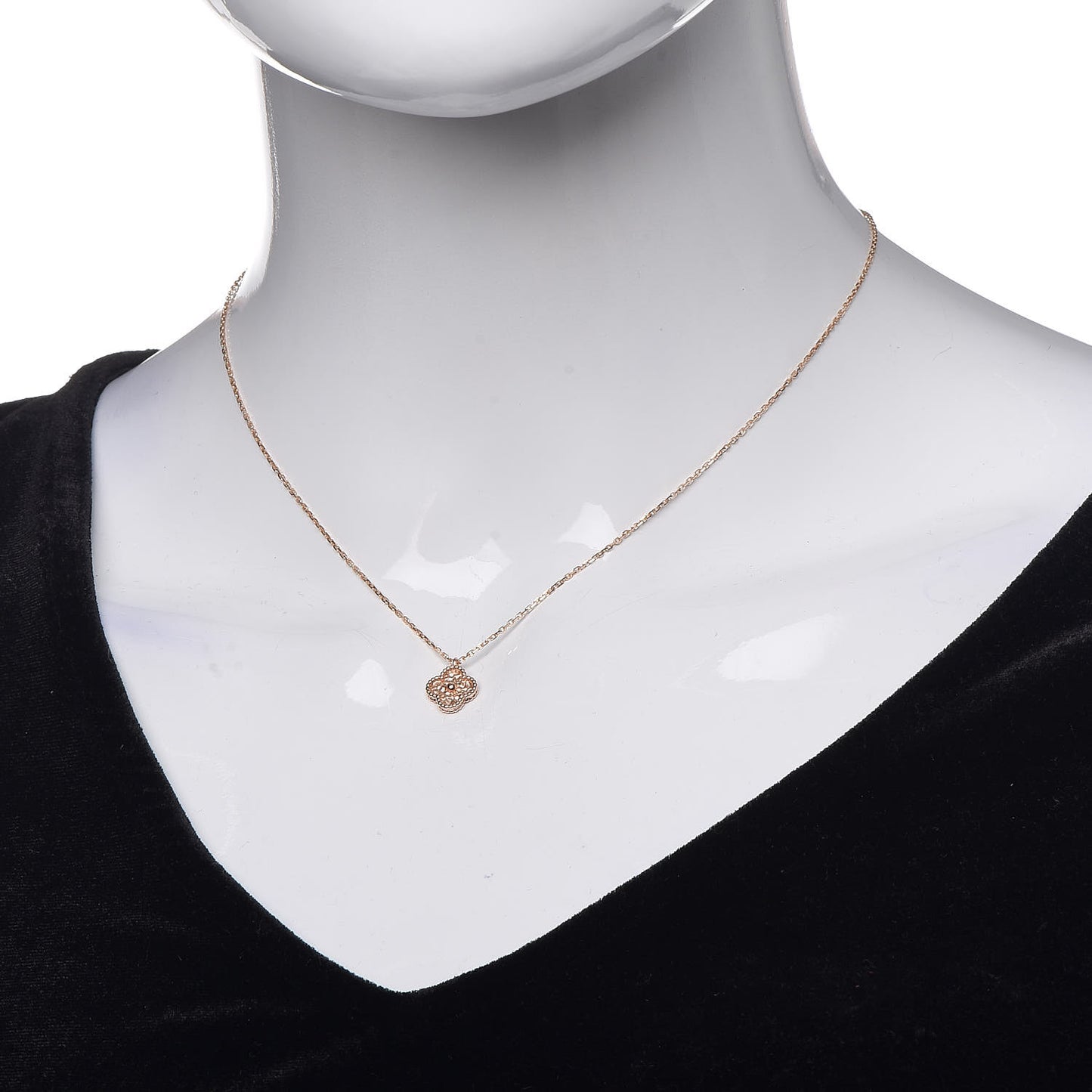 18K Rose Gold Sweet Alhambra Pendant Necklace