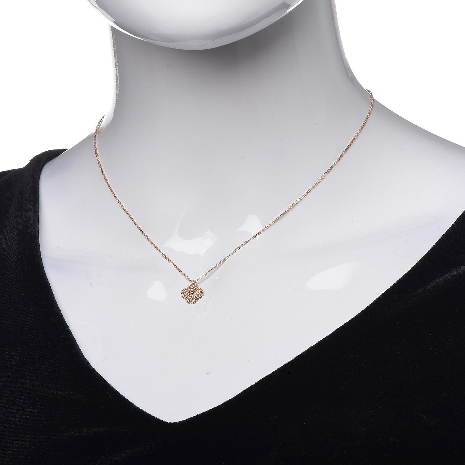 Van Cleef & Arpels 18K Rose Gold Sweet Alhambra Pendant Necklace 2 of 8