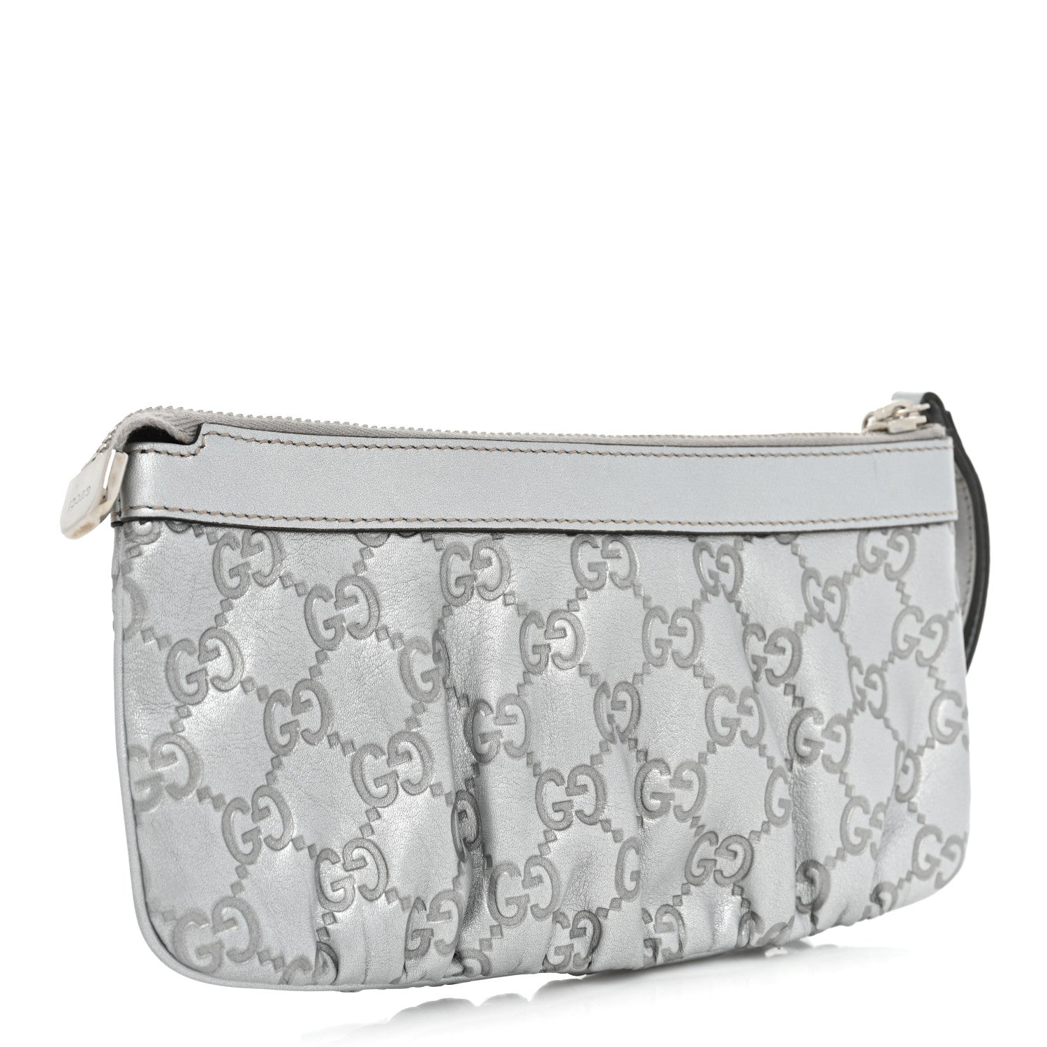 Gucci Guccissima New Britt Wristlet Silver 3 of 11