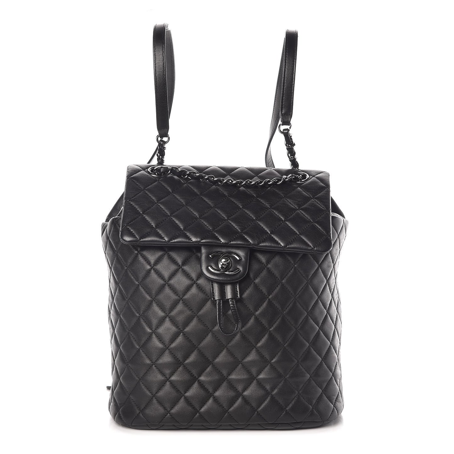 Lambskin Quilted Large Urban Spirit Backpack Black