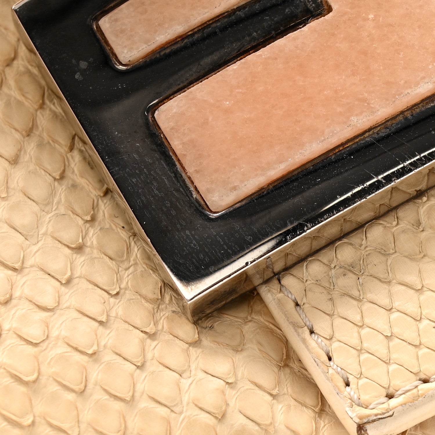 Fendi Snakeskin Baguette Light Beige 14 of 16