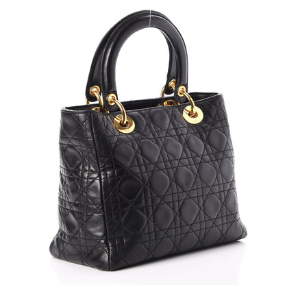 Christian Dior Lambskin Cannage Medium Lady Dior Black 3 of 20