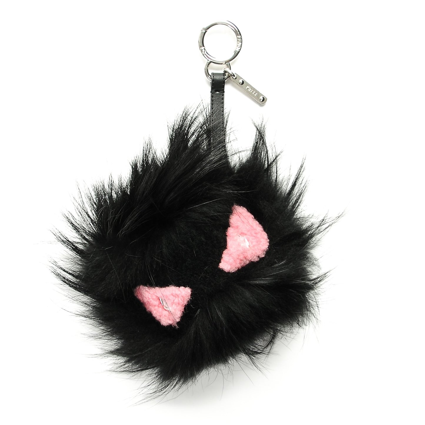 Fox Fur Shearling Crystal Pinky Punky Monster Bag Bug Charm Black Bubblegum