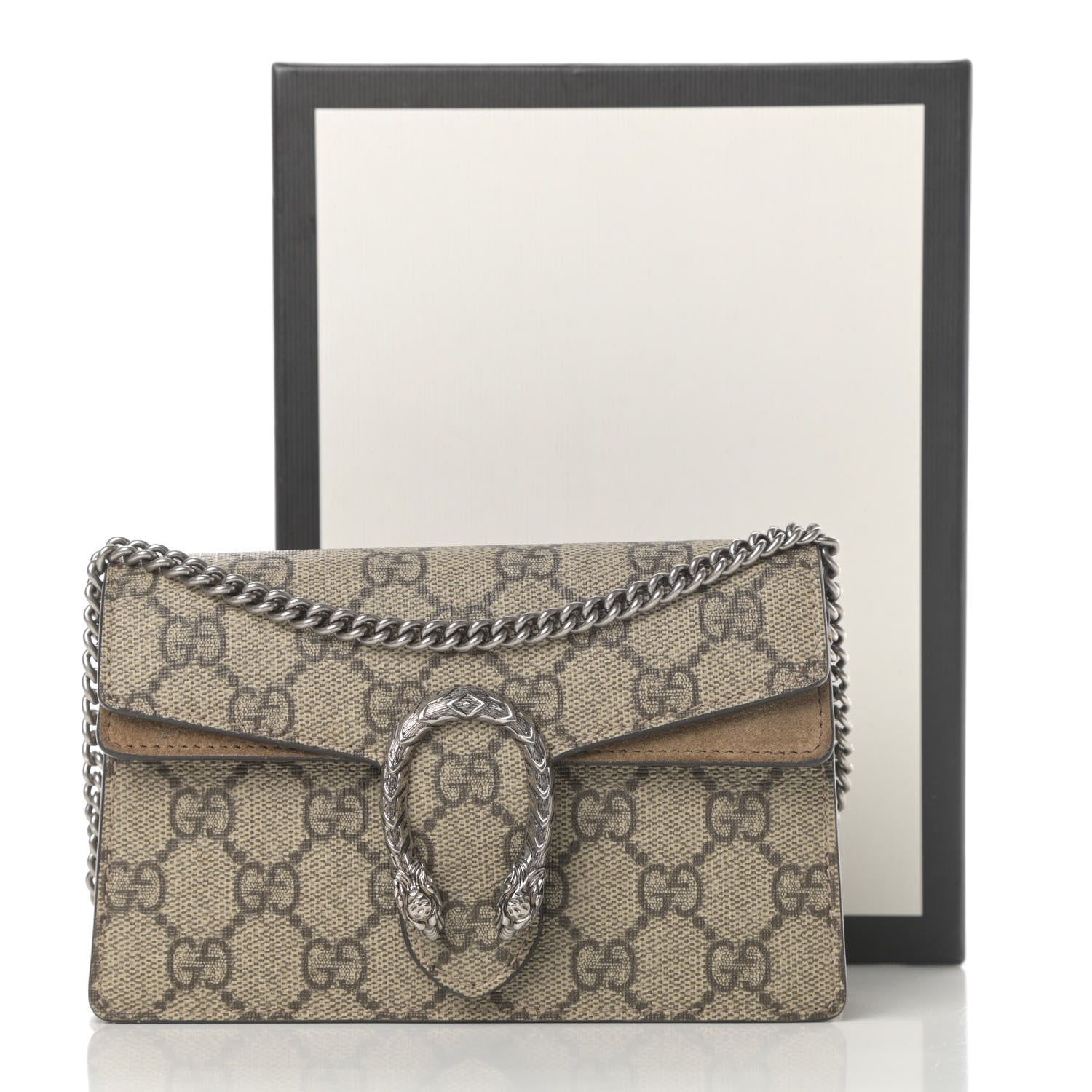 Gucci GG Supreme Monogram Super Mini Dionysus Shoulder Bag Taupe 12 of 12