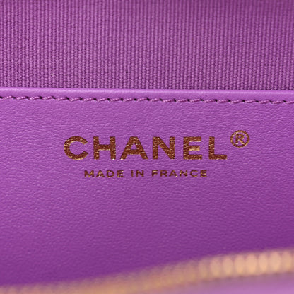 Chanel Lambskin Quilted CC In Love Heart Bag Purple 6 of 10
