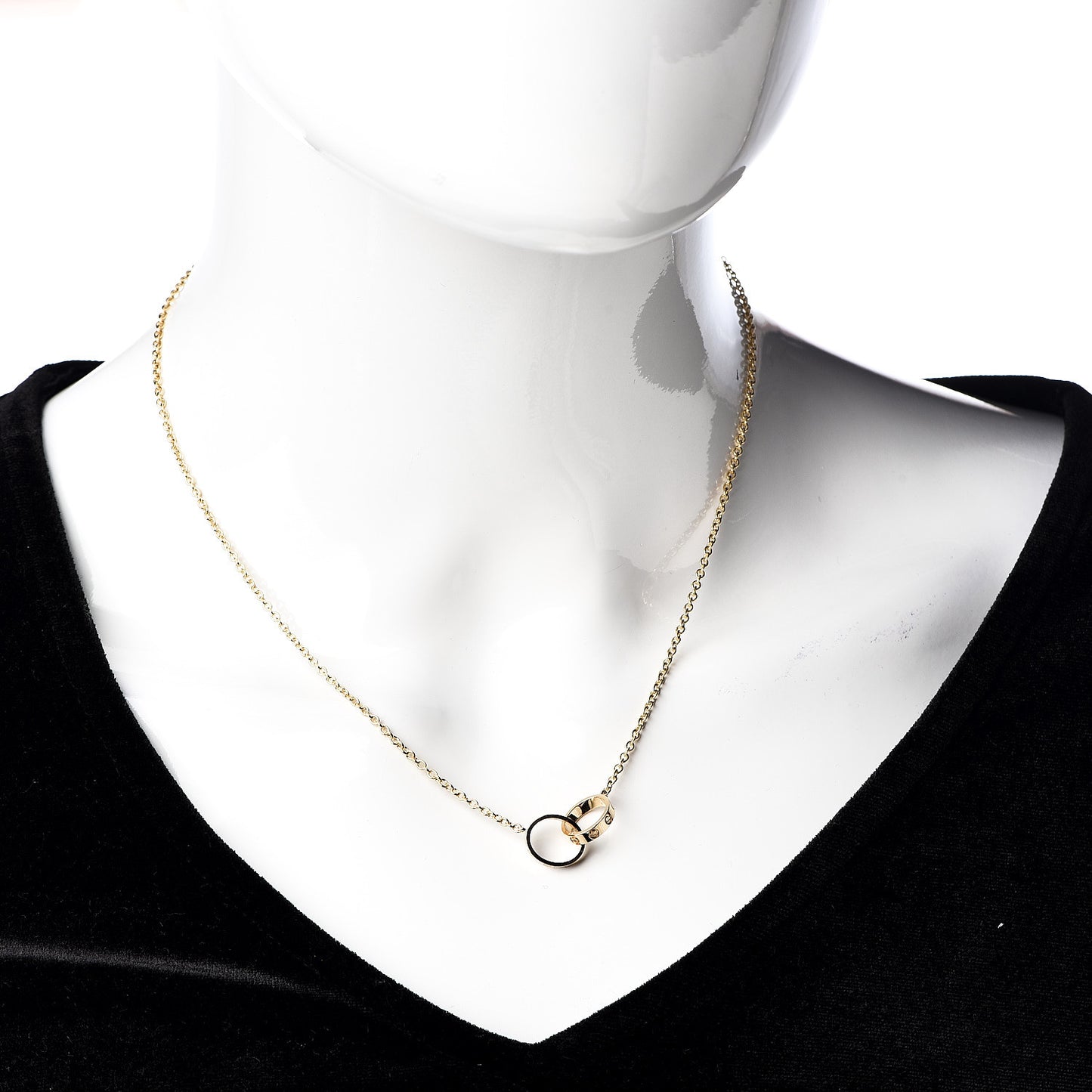 18K Yellow Gold Interlocking LOVE Necklace