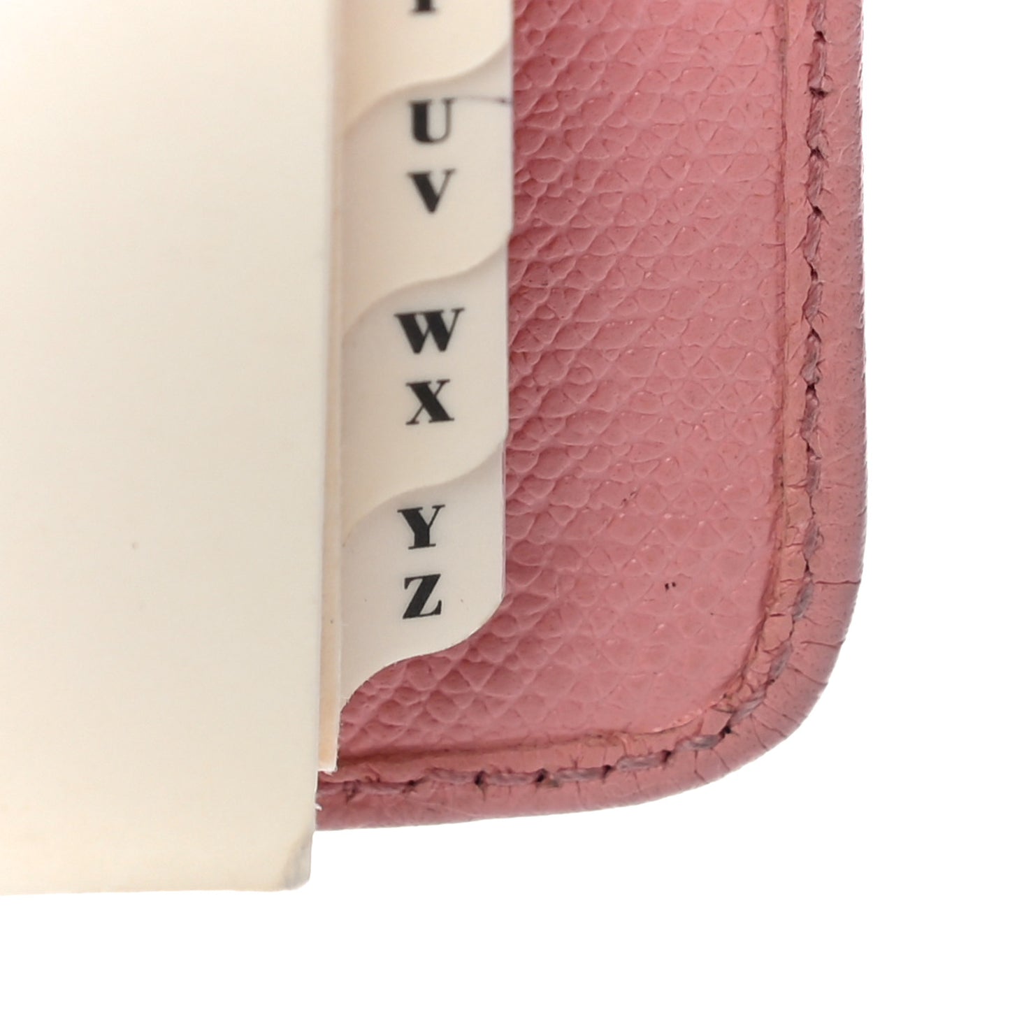 Grained Calfskin CC Button Pocket Agenda Cover Pink