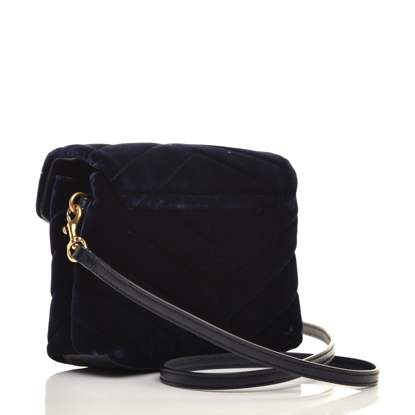 Velvet Y Quilted Monogram Toy Loulou Crossbody Bag Navy