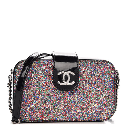 Chanel Glitter Patent Camera Case Multicolor Black 1 of 9