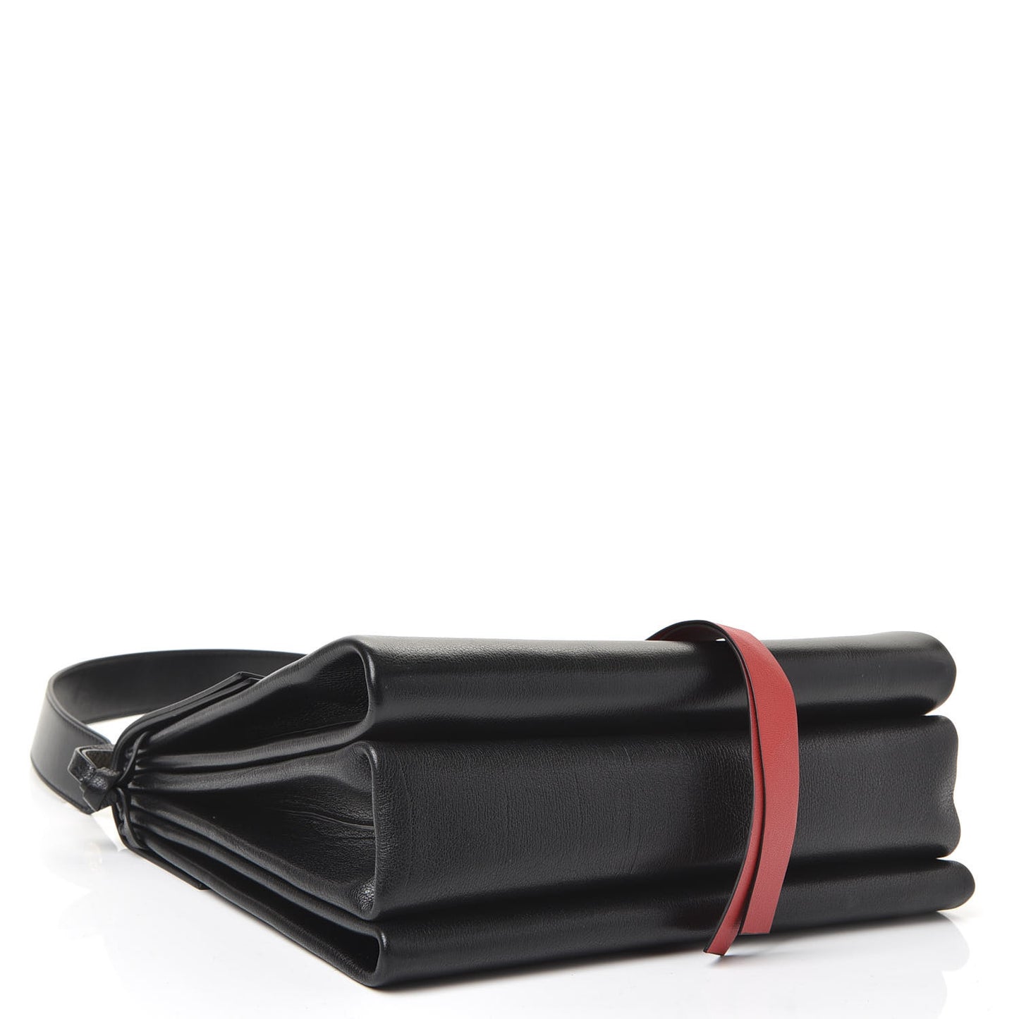 Smooth Calfskin Medium Vring Shoulder Bag Black
