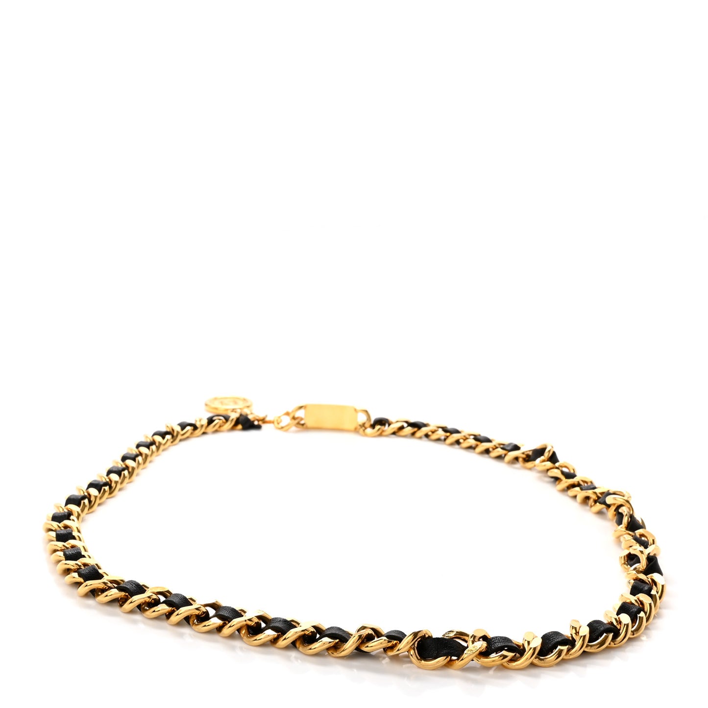 Lambskin Chain 31 Rue Cambon Medallion Belt Gold Black