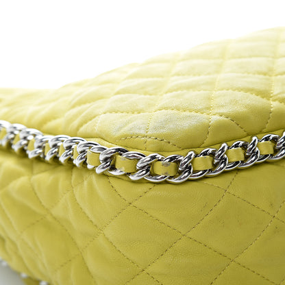 Chanel Washed Lambskin Quilted Maxi Chain Around Flap Yellow 12 of 18