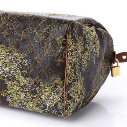 Louis Vuitton Monogram Dentelle Speedy 30 Gold 7 of 10