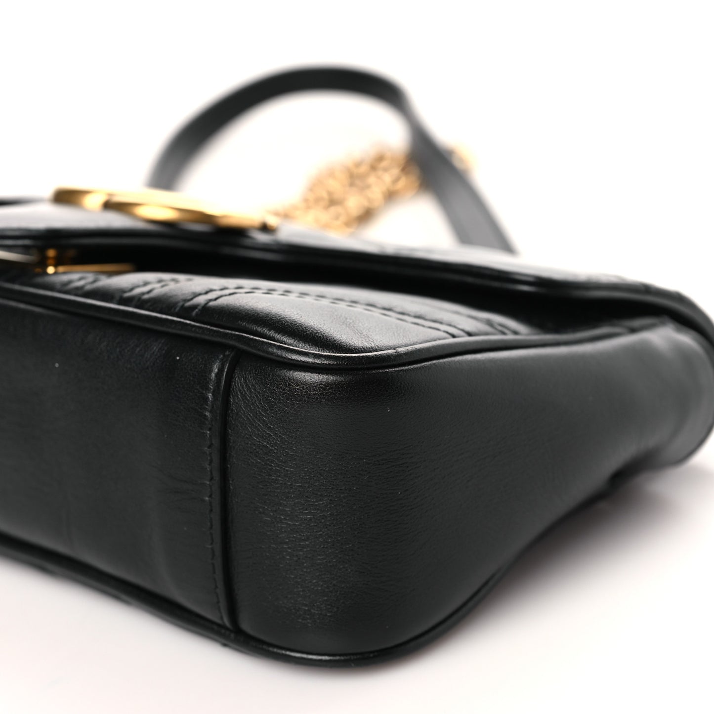 Calfskin Matelasse Mini GG Marmont Shoulder Bag Black