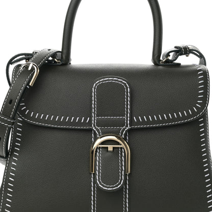 Delvaux Grained Calfskin Rodeo Surpique MM Brillant Satchel British Green 8 of 10