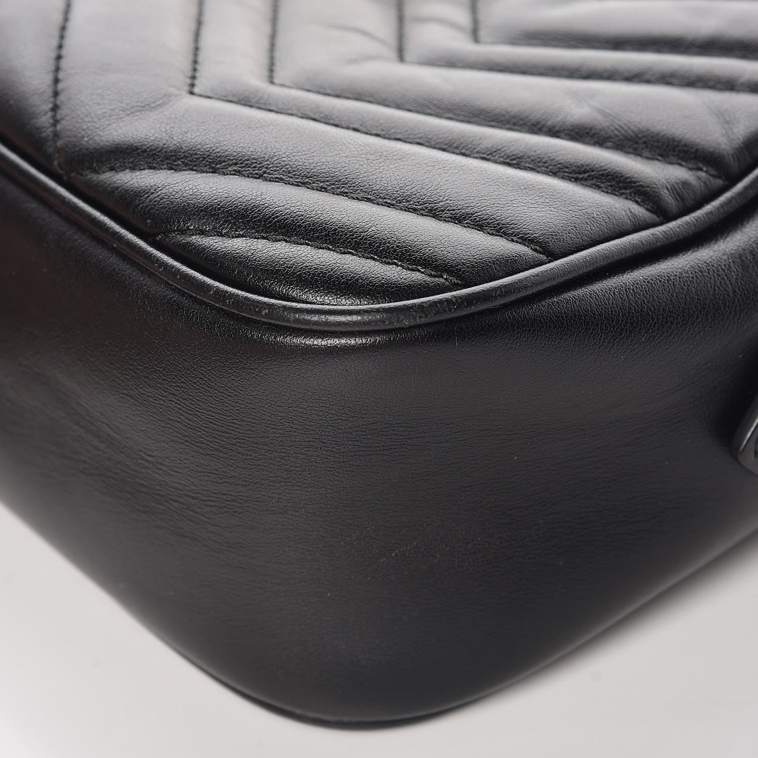 Gucci Calfskin Matelasse Small GG Marmont Chain Shoulder Bag Black 12 of 14