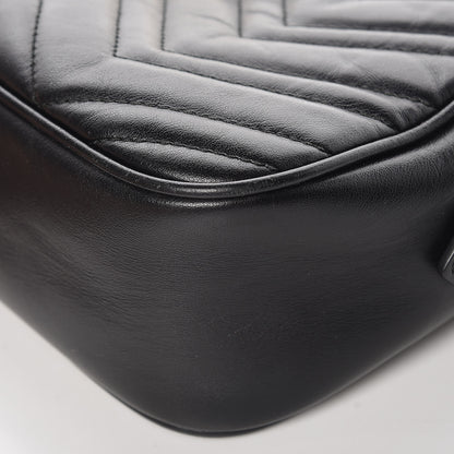 Gucci Calfskin Matelasse Small GG Marmont Chain Shoulder Bag Black 12 of 14