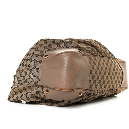 Gucci Monogram Large Jockey Hobo Beige 10 of 17