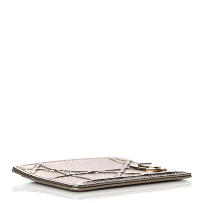 Christian Dior Metallic Grained Calfskin Cannage Diorama Card Holder Gold 4 of 11