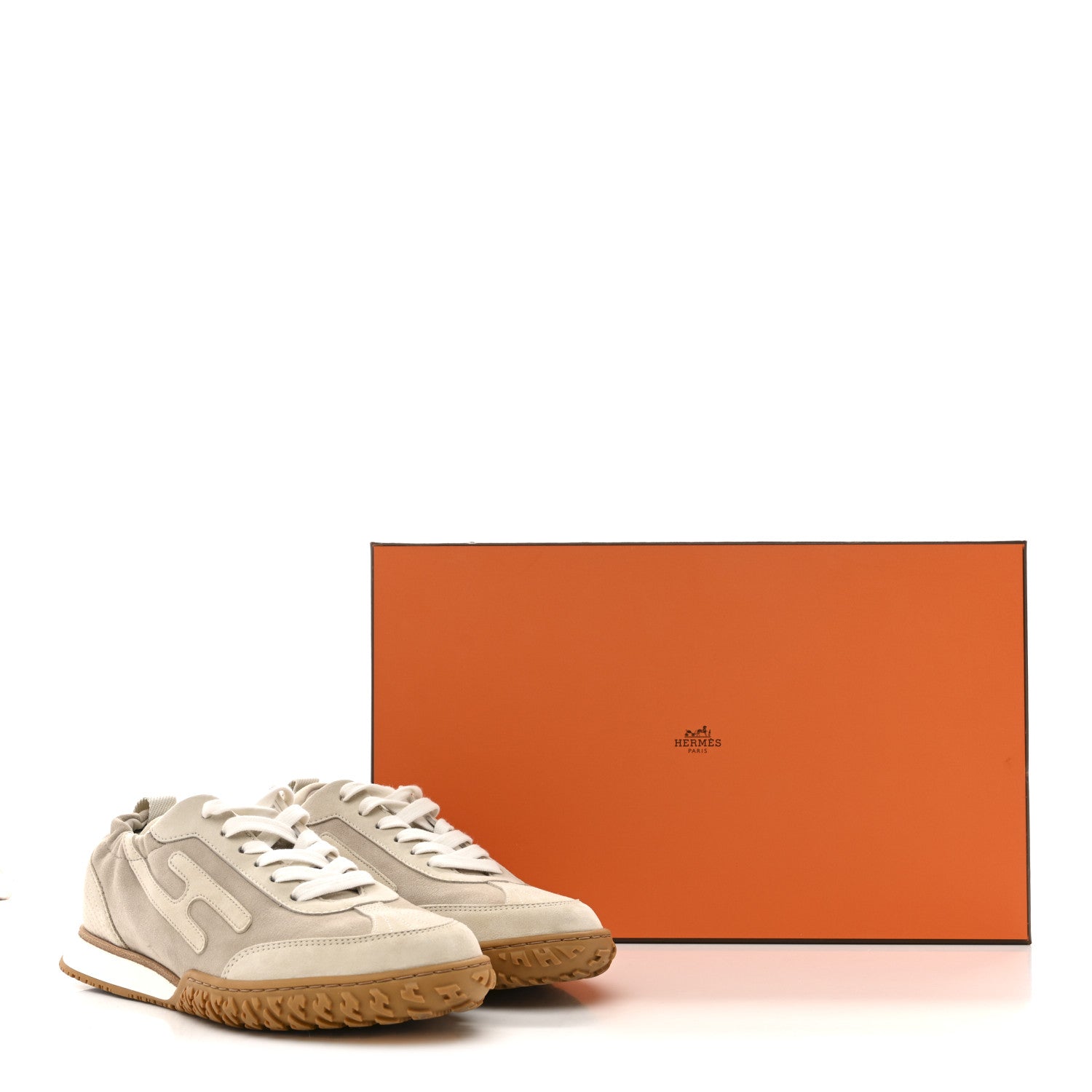 Hermes Suede Goatskin Jet Sneakers 37 Beige Esquisse Glaise 11 of 11