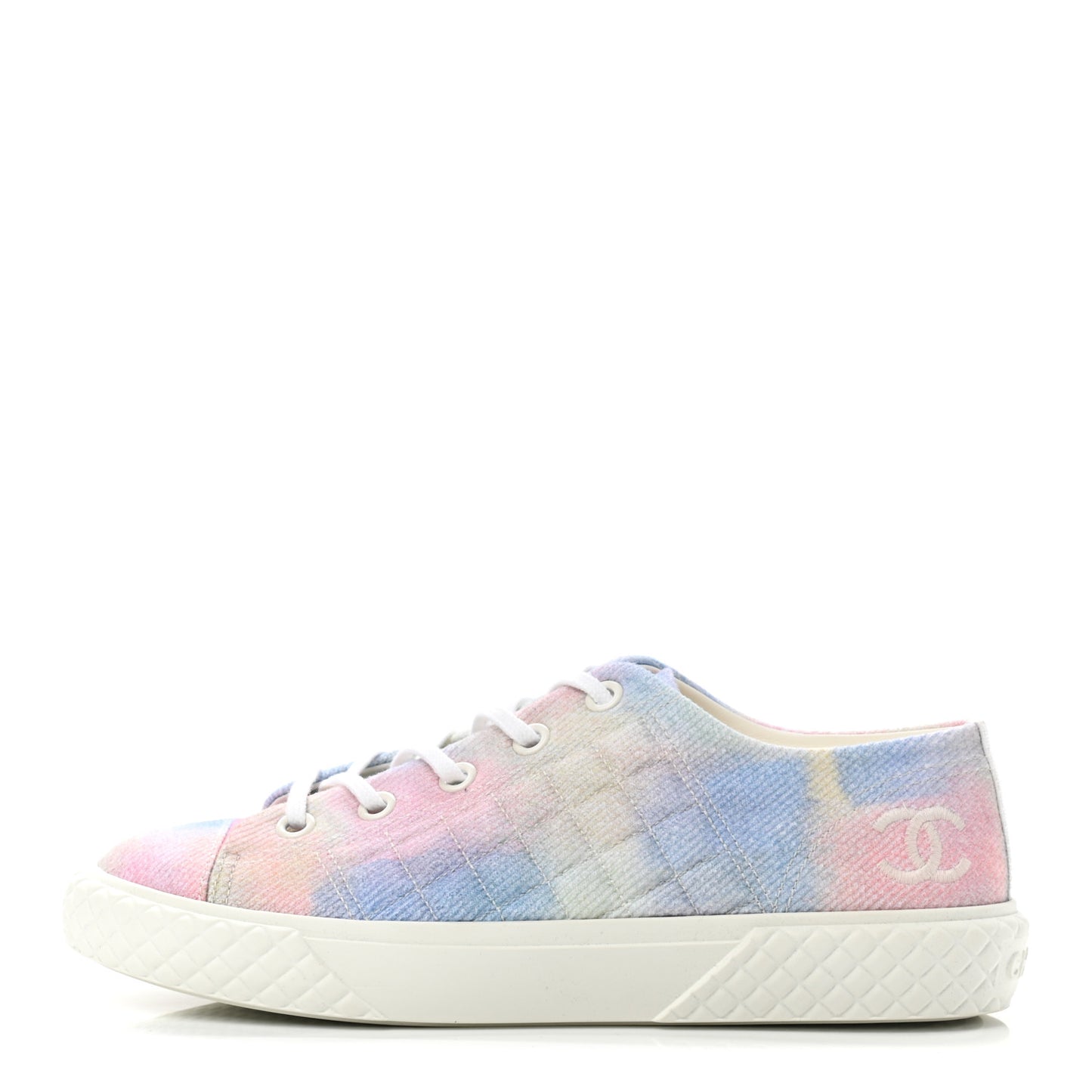 Printed Canvas CC Sneakers 39.5 Green Pink Blue White