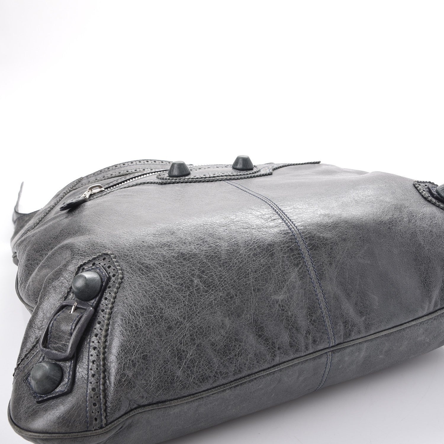 Balenciaga Agneau Giant Brogues Hardware Besace Hobo Storm 10 of 12