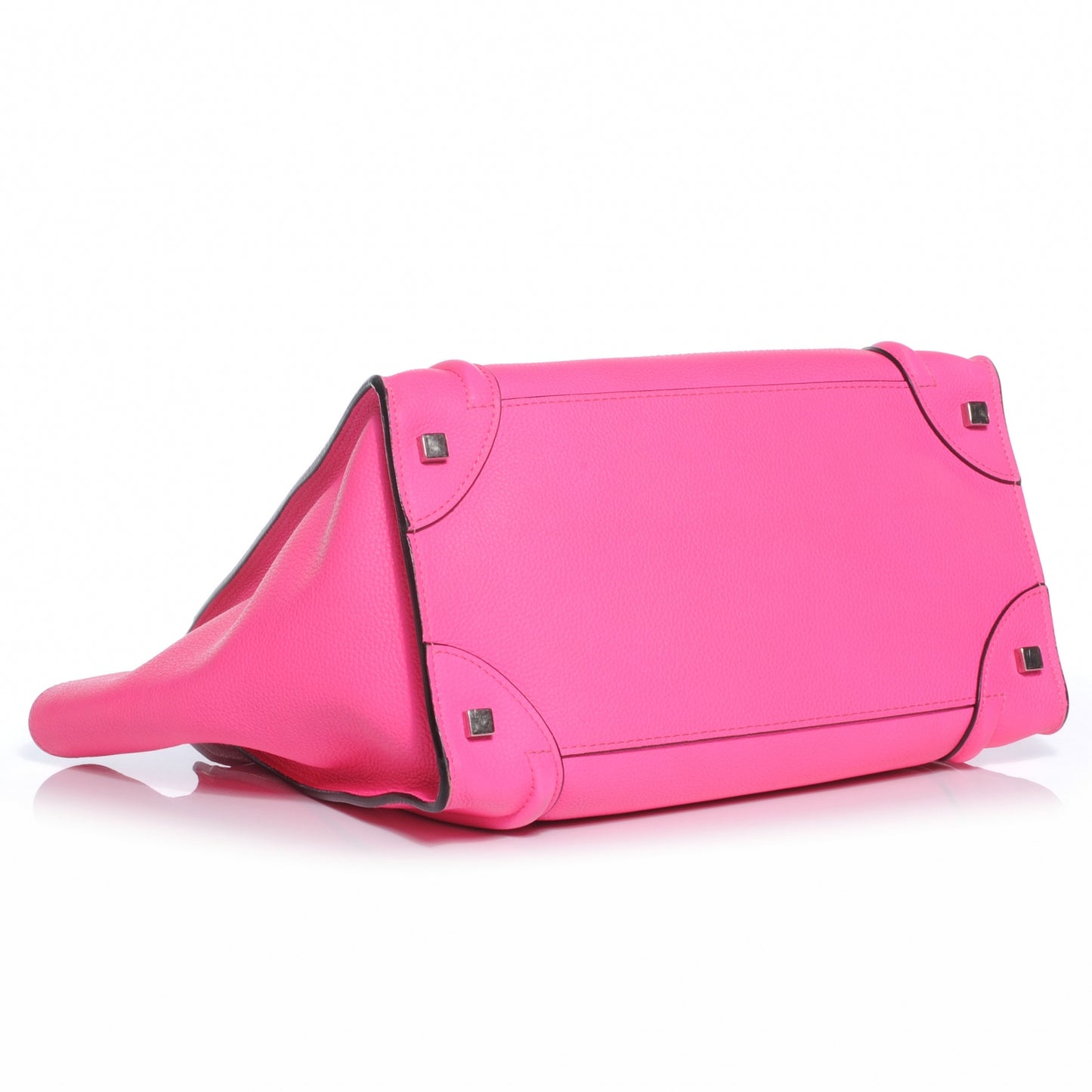 Drummed Calfskin Mini Luggage Fluo Pink