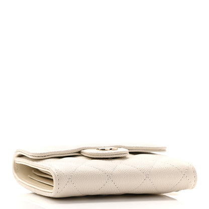 Chanel Caviar Quilted Compact Flap Wallet White 4 of 7