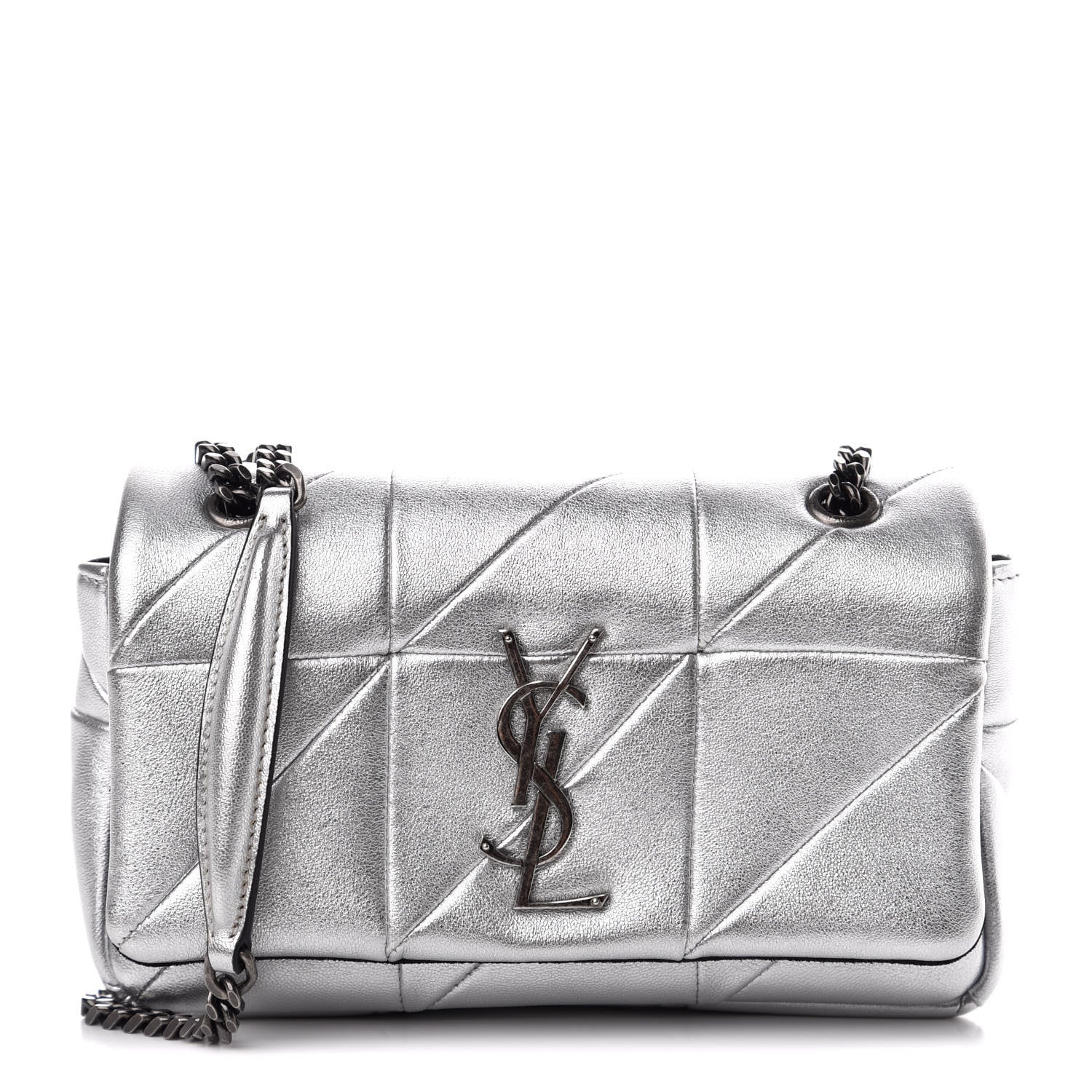 Saint Laurent Metallic Lambskin Patchwork Monogram Small Jamie Silver 1 of 7