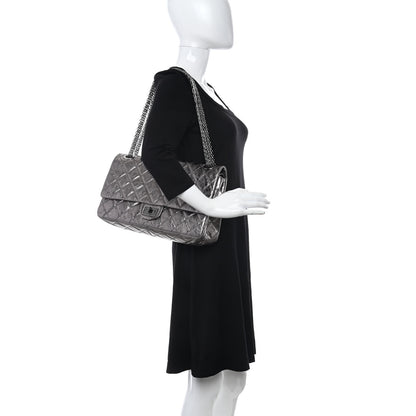 Chanel Metallic Aged Calfskin Quilted 2.55 Reissue 228 Flap Pewter 2 of 11