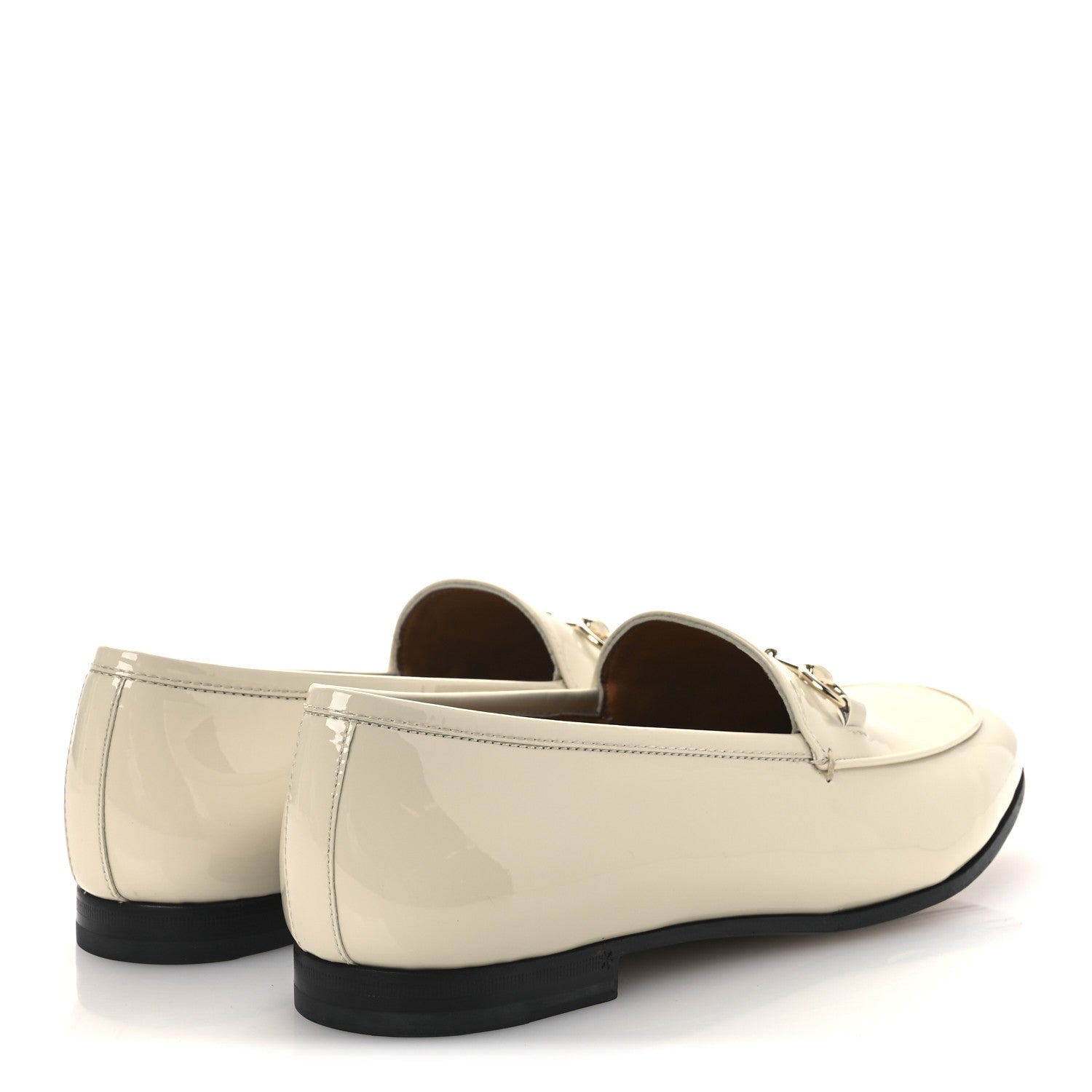 Gucci Patent Womens Jordaan Loafers 39.5 New Ivory 5 of 13