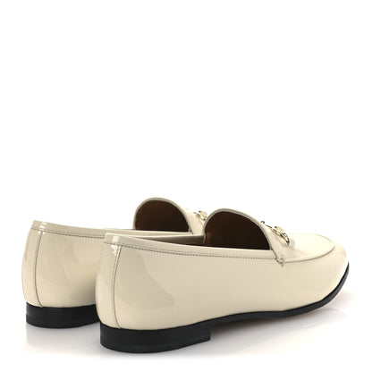 Gucci Patent Womens Jordaan Loafers 39.5 New Ivory 5 of 13